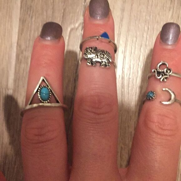 🎁 1 HR sale🎁Boho -Bohemian Midi Ring set - Picture 6 of 7